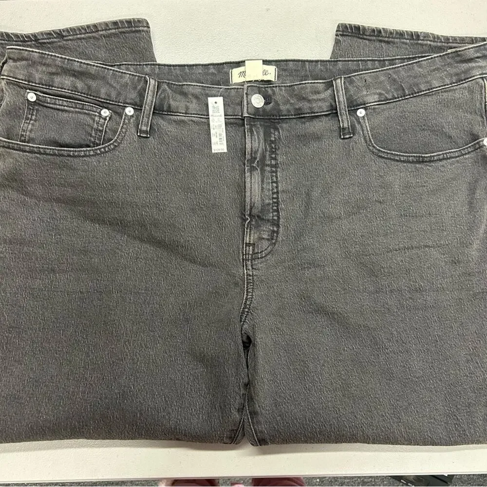 Madewell Perfect Vintage Jean Black Wash Mom Jeans Tapered Legs High Rise 28W